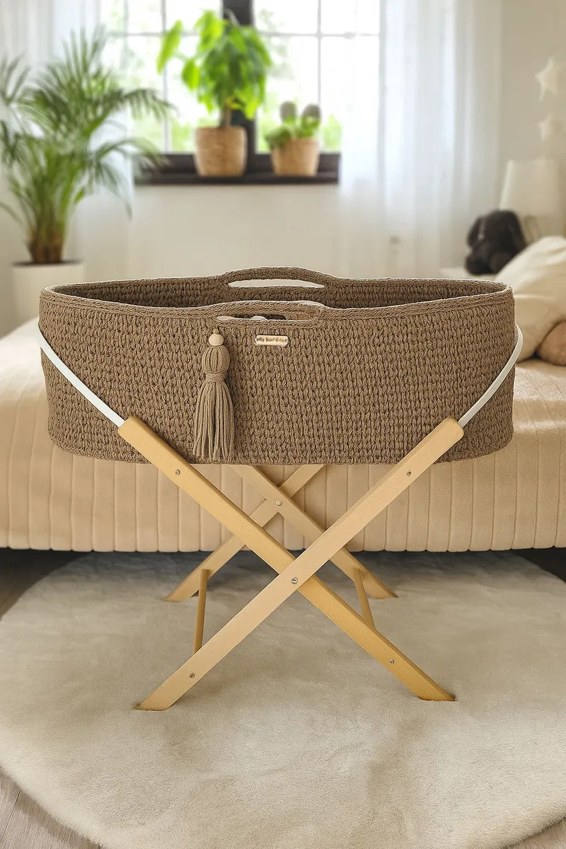 Kosz Mojżesza Boho Handmade Ze Stojakiem Sand TUM-TUM