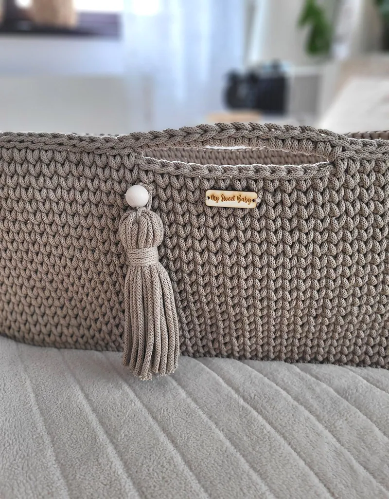 Kosz Mojżesza Boho Bawełniany Handmade Materacykiem Sand TUM-TUM