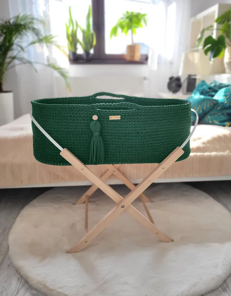 Kosz Mojżesza Boho Bawełniany Handmade Materacykiem Butelkowa TUM-TUM