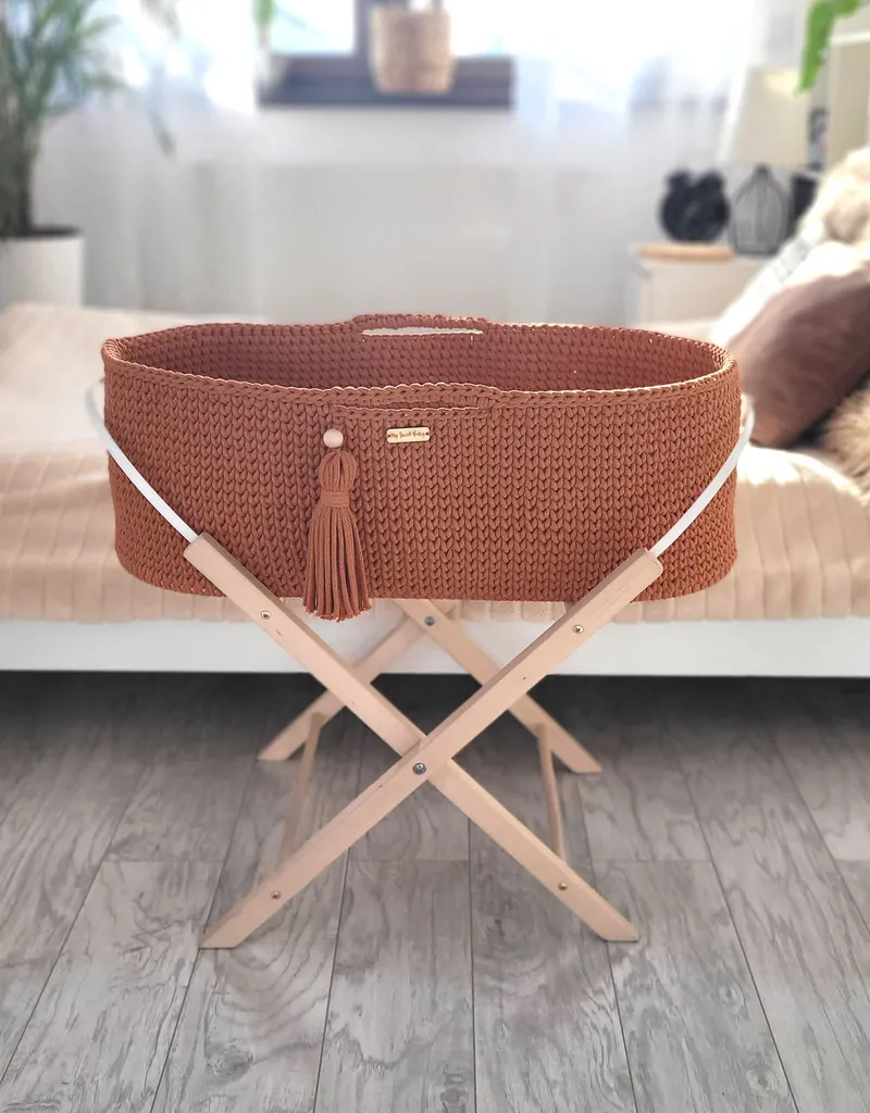 Kosz Mojżesza Boho Handmade Ze Stojakiem Terracotta TUM-TUM