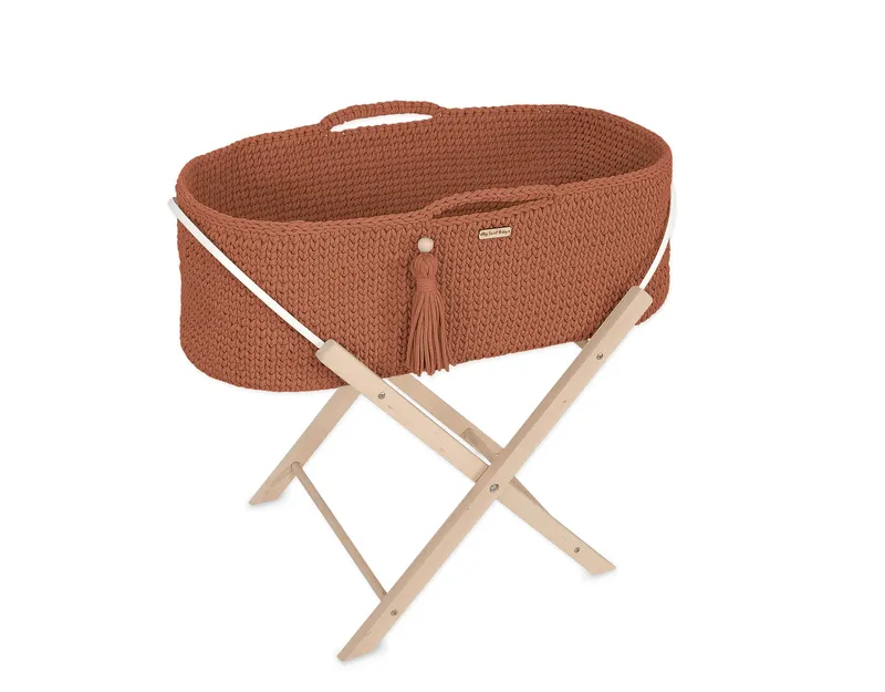 Kosz Mojżesza Boho Handmade Ze Stojakiem Terracotta TUM-TUM