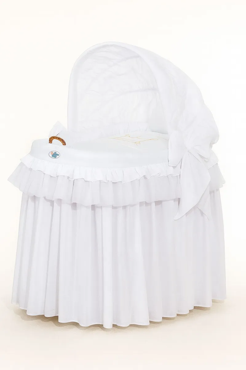 Kosz Mojżesza Wiklinowy Ze Składaną Budką Little Prince TUM-TUM - Biały