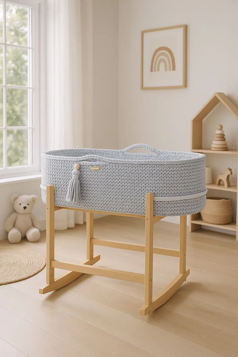 Kosz Mojżesza Boho Handmade Kołyską Jasny TUM-TUM - Szary
