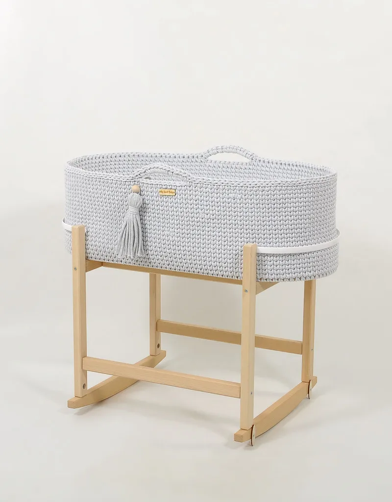 Kosz Mojżesza Boho Handmade Kołyską Jasny TUM-TUM - Szary