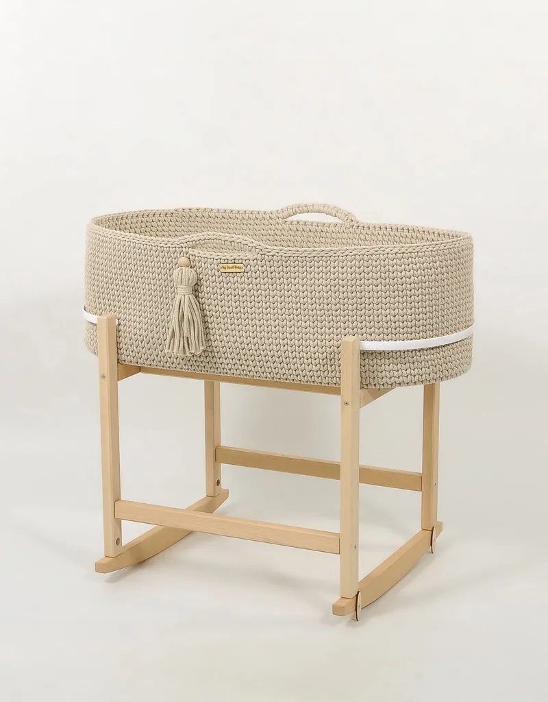 Kosz Mojżesza Boho Handmade Kołyską Jasny Beż TUM-TUM