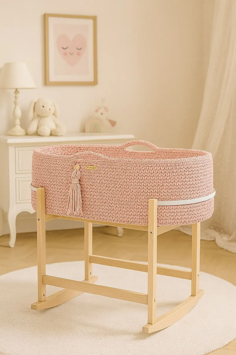 Kosz Mojżesza Boho Handmade Kołyską Pastel Pink TUM-TUM
