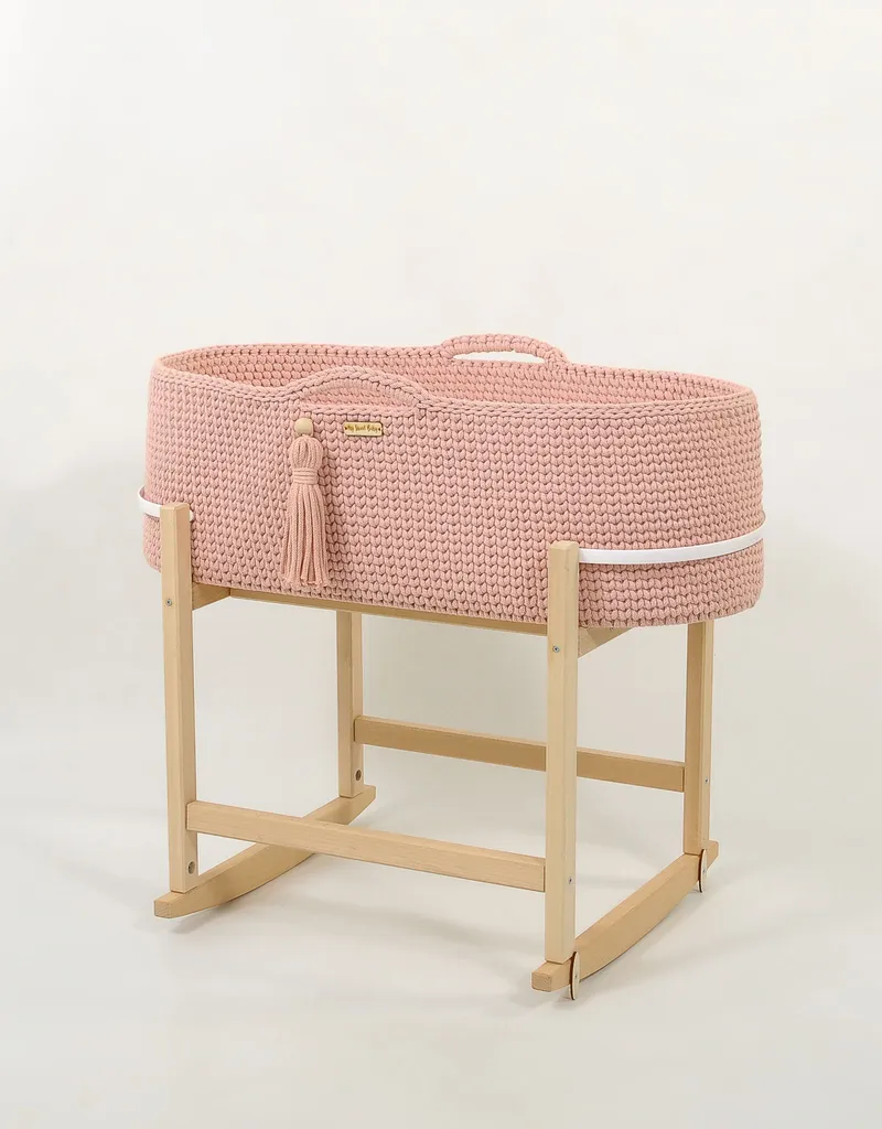 Kosz Mojżesza Boho Handmade Kołyską Pastel Pink TUM-TUM