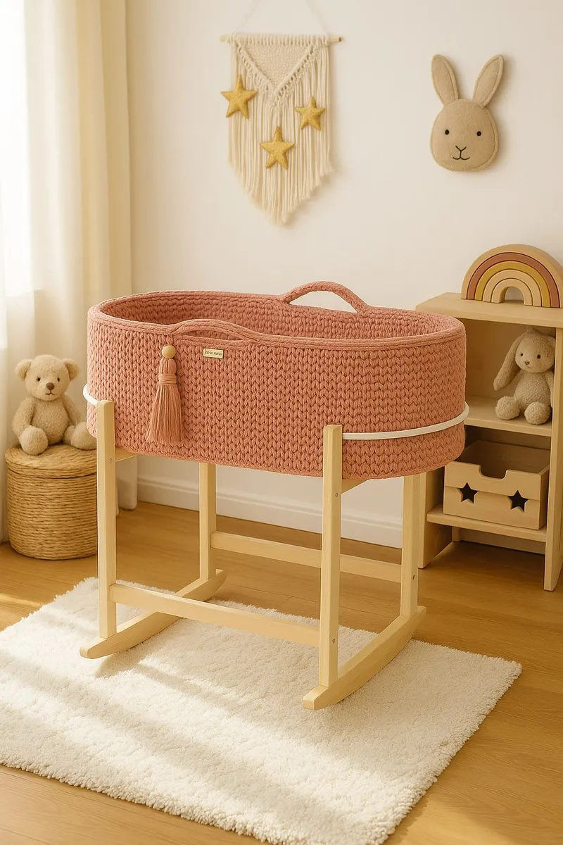 Kosz Mojżesza Boho Handmade Kołyską Blush TUM-TUM