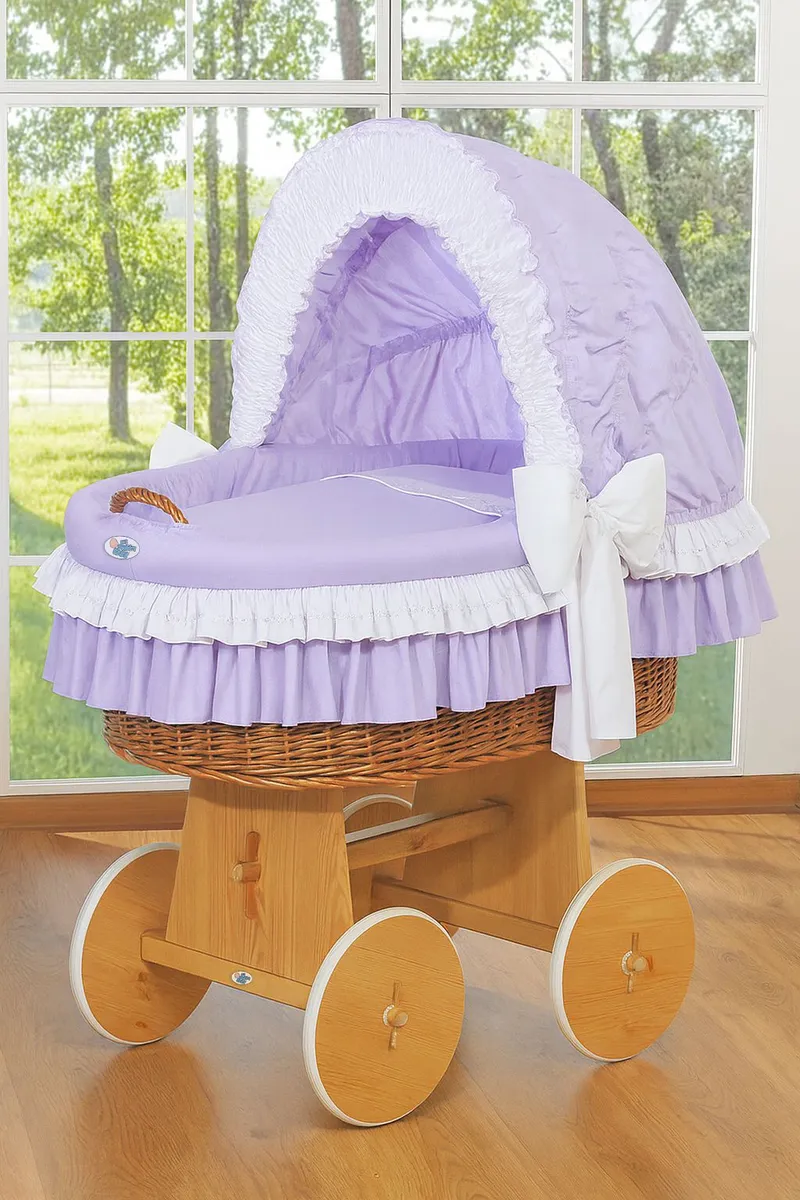 Wiklinowy Kosz Mojżesza Ze Składaną Budką Bellamy Naturalny TUM-TUM