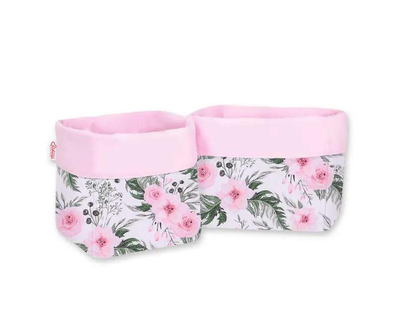 Komplet Koszyczków Na Komodę 2szt. Peonie TUM-TUM - Różowe