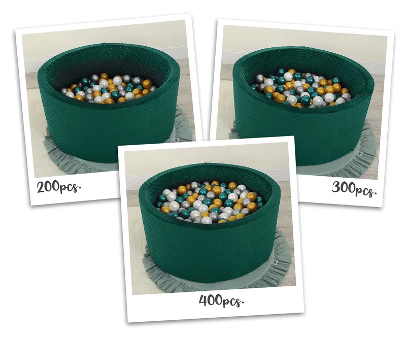 Suchy Basen Minky H-40 cm Piłkami 200SZT.- Zieleń Butelkowa TUM-TUM