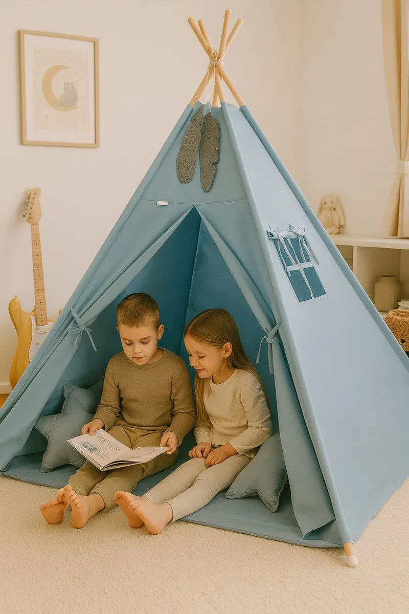 Namiot Dla Dzieci Tipi Zawieszki Pióra Brudny TUM-TUM - Niebieski