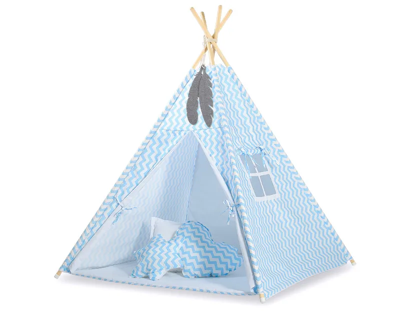 Dwustronna Mata Do Tipi Wypełnieniem Chevron TUM-TUM - Niebieski
