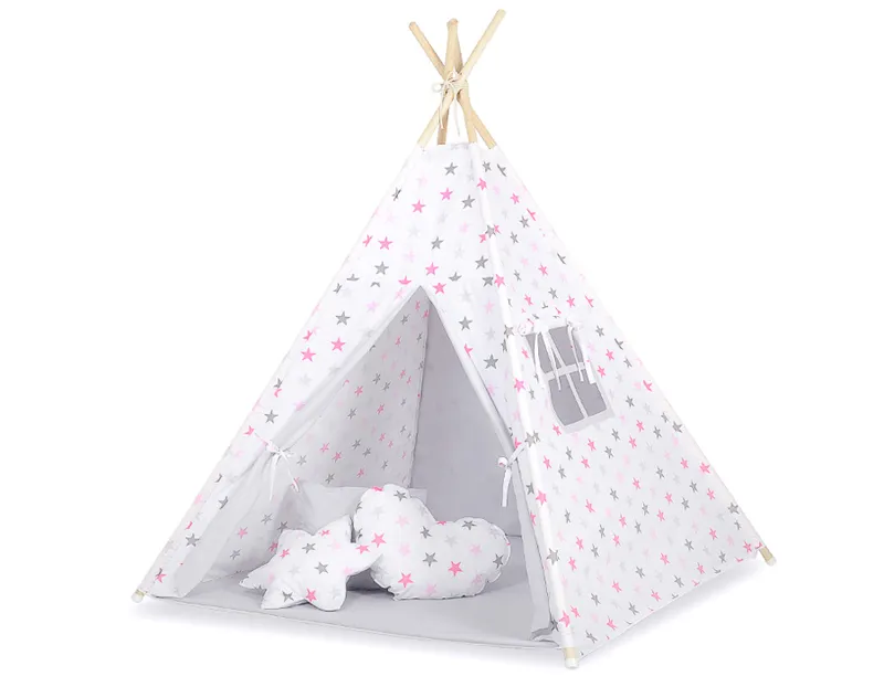 Namiot Dla Dzieci Tipi +mata Zawieszki Pióra Gwiazdy TUM-TUM