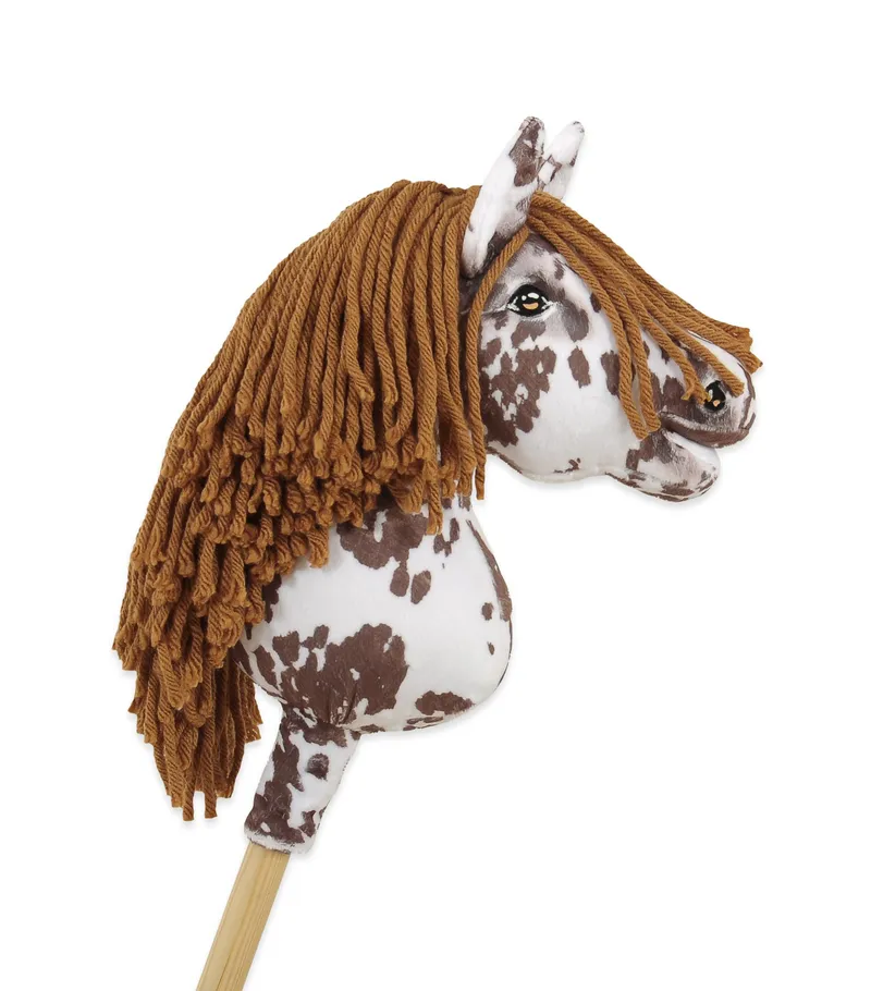 Hobby Horse Mały Koń Na Kiju Premium Tarantowaty TUM-TUM - Biało-Brązowy