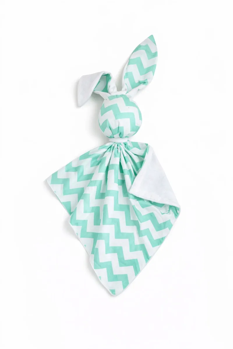Zając Przytulanka Doudou Dwustronna Bawełna Minky Chevron TUM-TUM - Biały