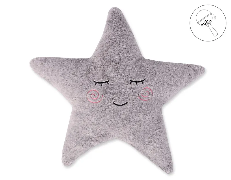 Poduszka Little Star Grzechotką- TUM-TUM - Szara