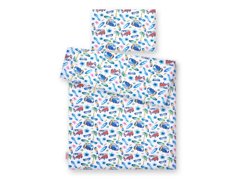 Pościel Dla Dzieci 2-CZĘŚCIOWA Bawełniana 120x90 cm Autobusy TUM-TUM
