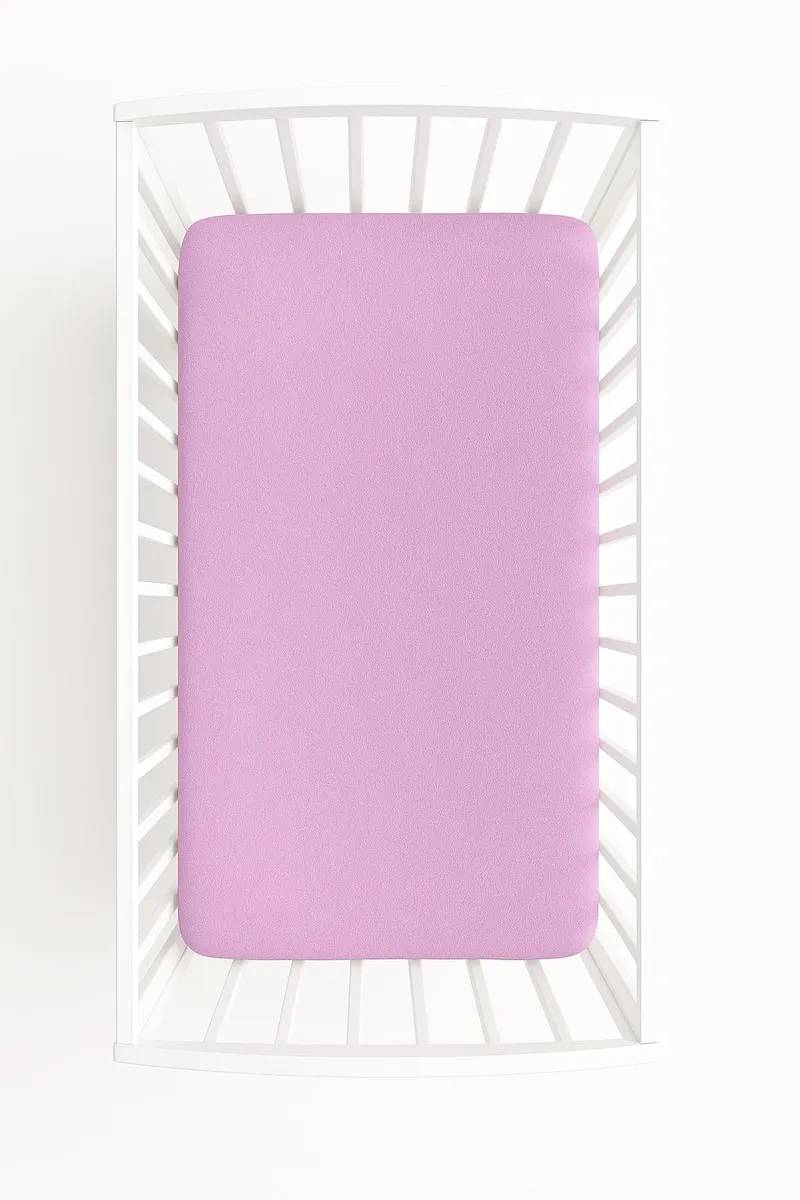 Prześcieradło Frotte Gumką Do Łóżeczka 120x60cm TUM-TUM - Fioletowe