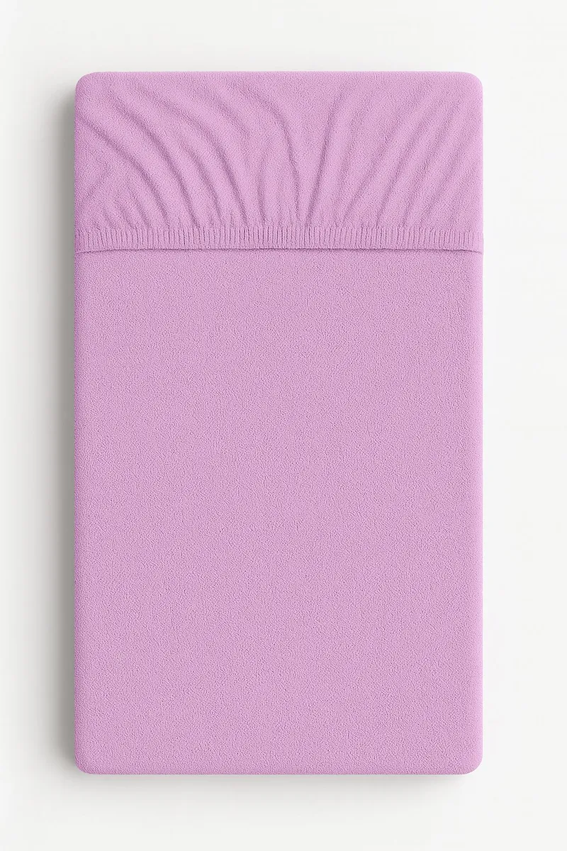 Prześcieradło Frotte Gumką Do Łóżeczka 120x60cm TUM-TUM - Fioletowe