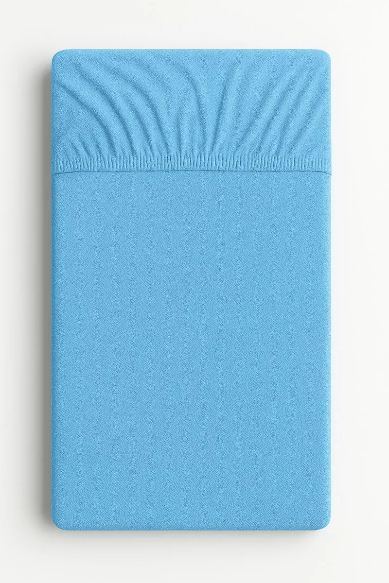 Prześcieradło Frotte Gumką Do Łóżeczka 120x60cm Niebieskie TUM-TUM