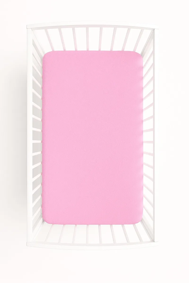 Prześcieradło Frotte Gumką Do Łóżeczka 140x70cm TUM-TUM Dla Dzieci - Różowe