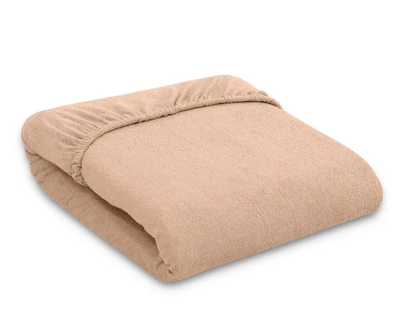 Prześcieradło Frotte Gumką Do Łóżeczka 140x70cm Jasno TUM-TUM - Brązowe