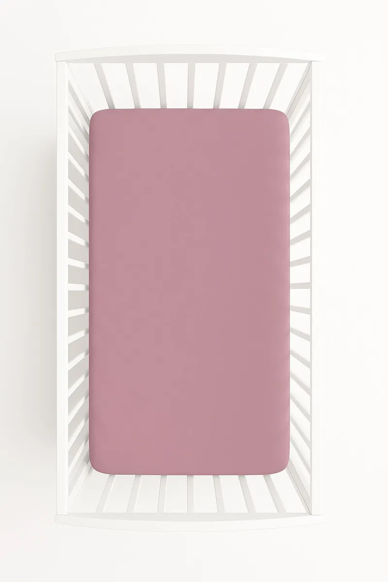 Prześcieradło Bawełniane Gumką Do Łóżeczka 120x60 cm Róż Retro TUM-TUM