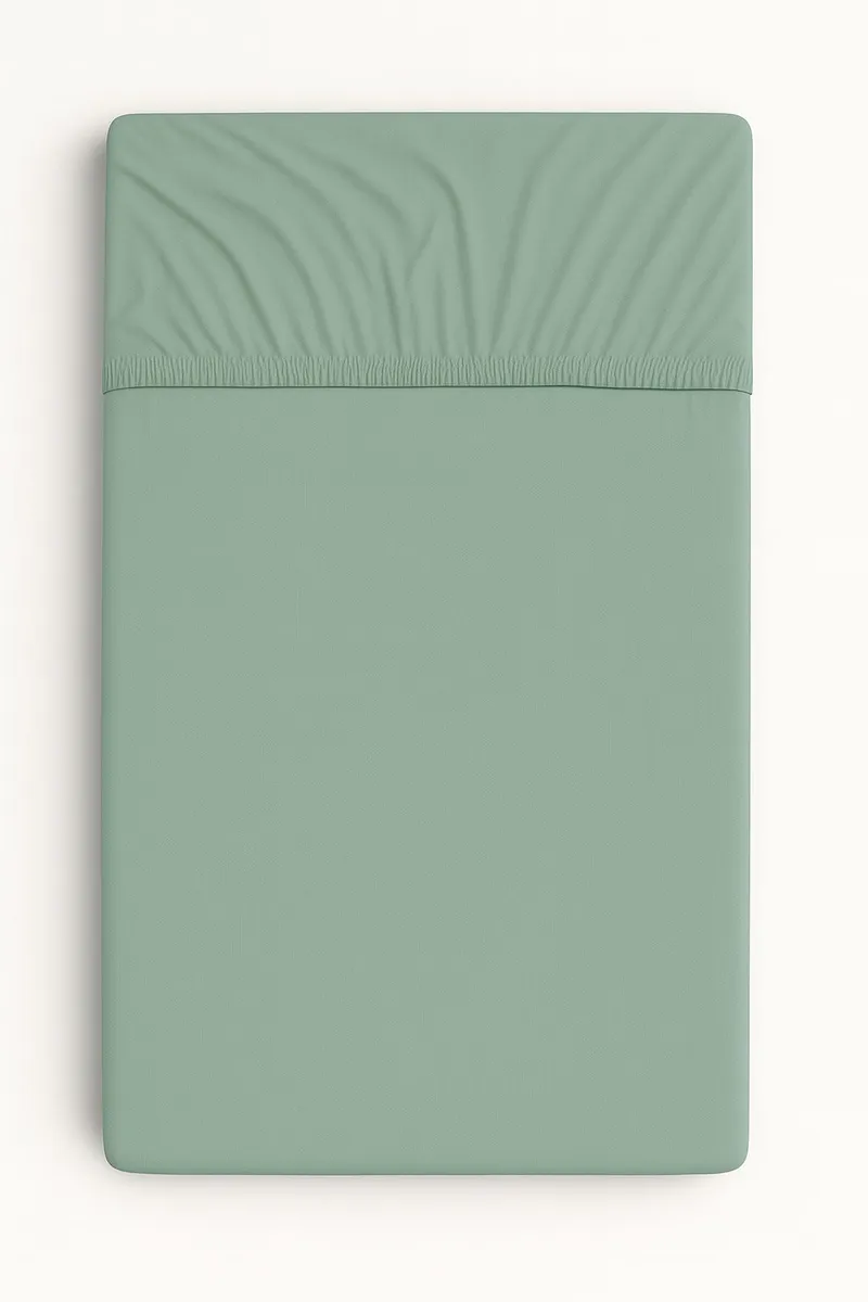 Prześcieradło Bawełniane Gumką Do Łóżeczka 140x70 cm Szałwia TUM-TUM