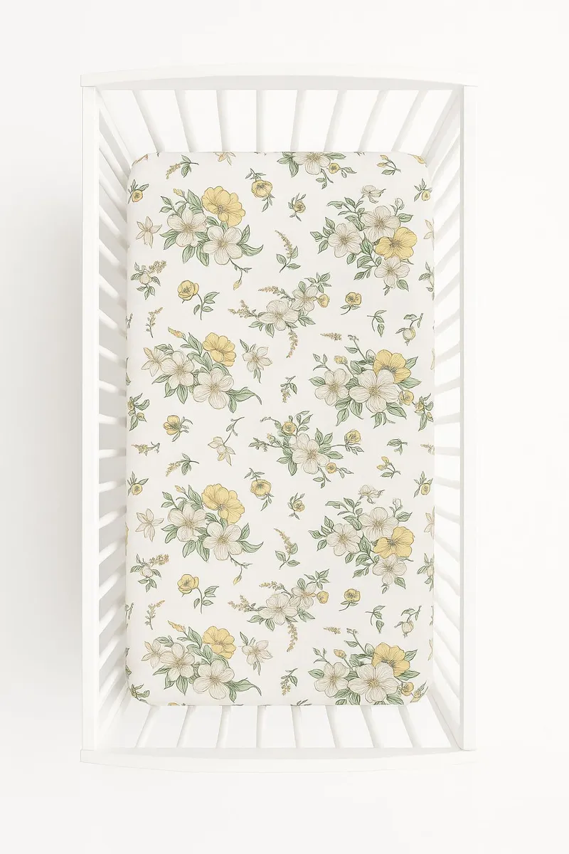 Prześcieradło Bawełniane Gumką Do Łóżeczka 120x60 cm Clematis TUM-TUM