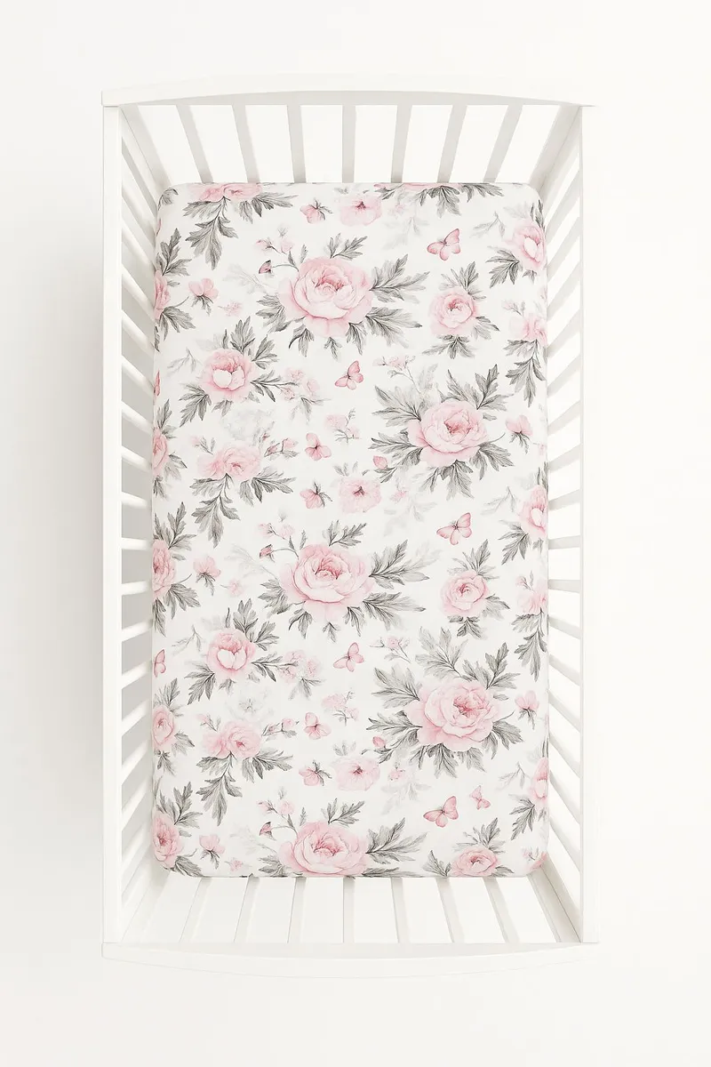 Prześcieradło Bawełniane Gumką Do Łóżeczka 120x60 cm Romantic TUM-TUM