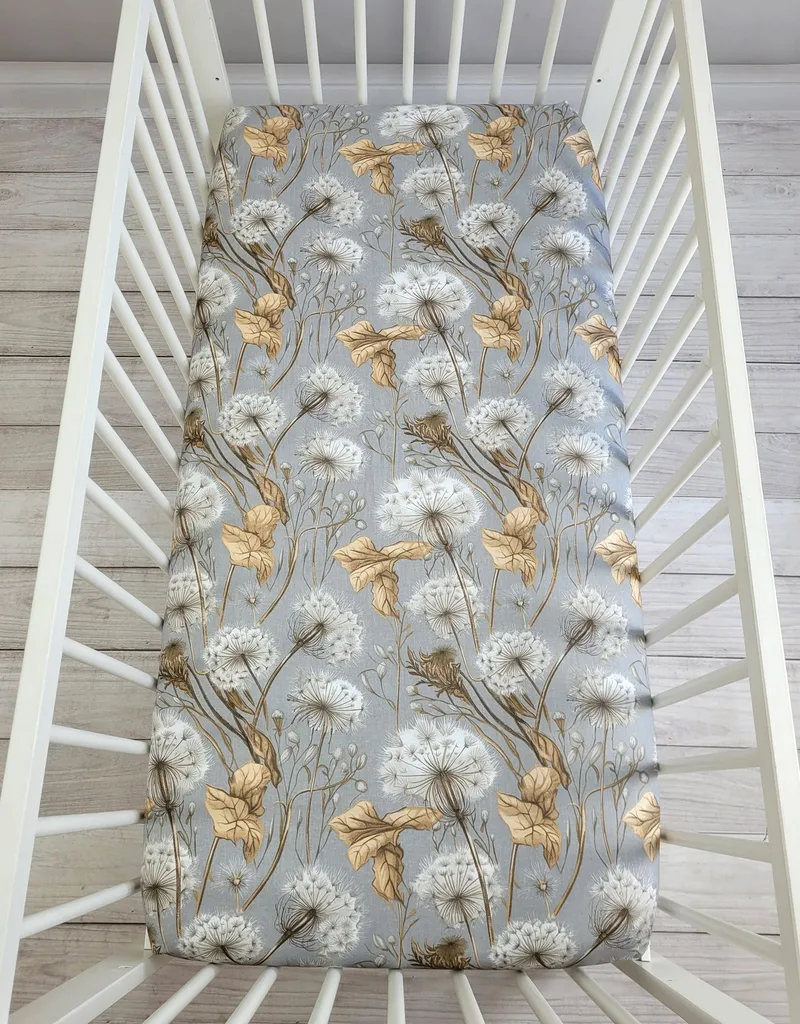 Prześcieradło Bawełniane Gumką Do Łóżeczka 120x60 cm Dmuchawce TUM-TUM