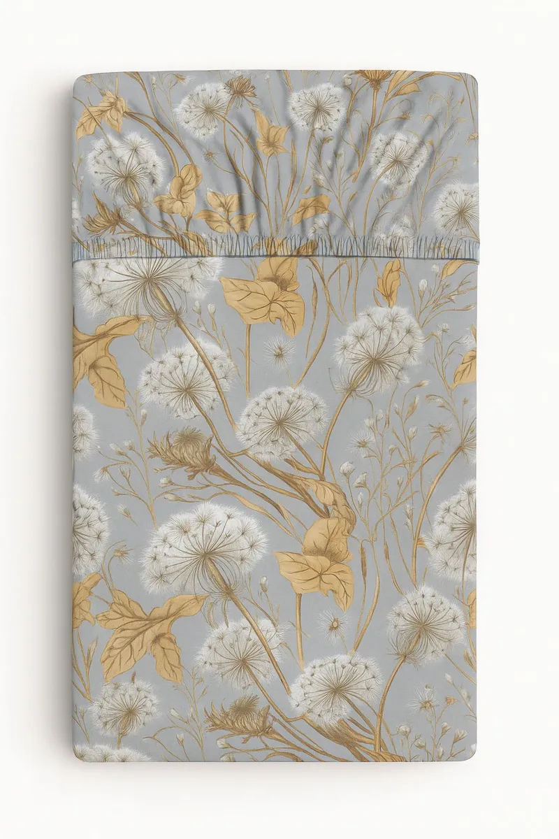 Prześcieradło Bawełniane Gumką Do Łóżeczka 120x60 cm Dmuchawce TUM-TUM