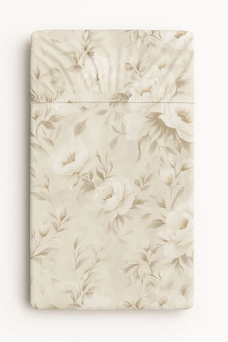 Prześcieradło Bawełniane Gumką Do Łóżeczka 120x60 cm Peonies TUM-TUM
