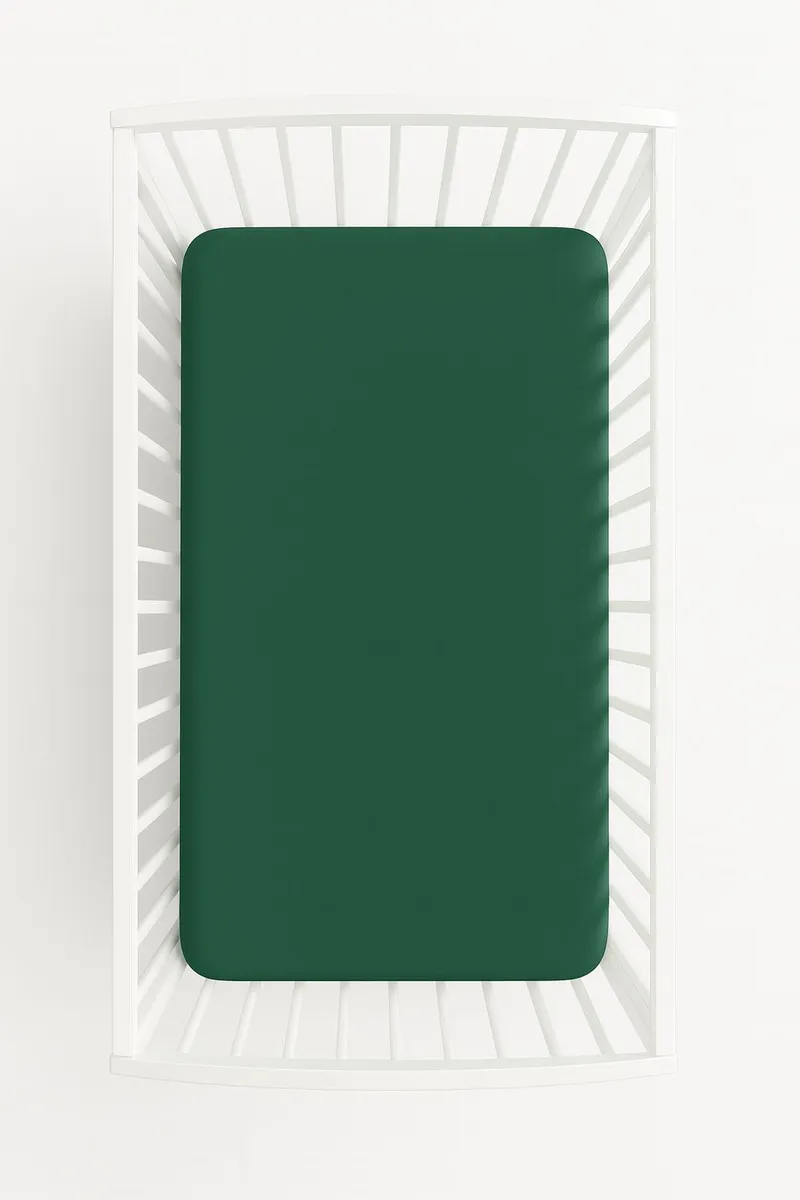 Prześcieradło Jersey Bawełna Gumką Do Łóżeczka 120x60cm Butelowa TUM-TUM