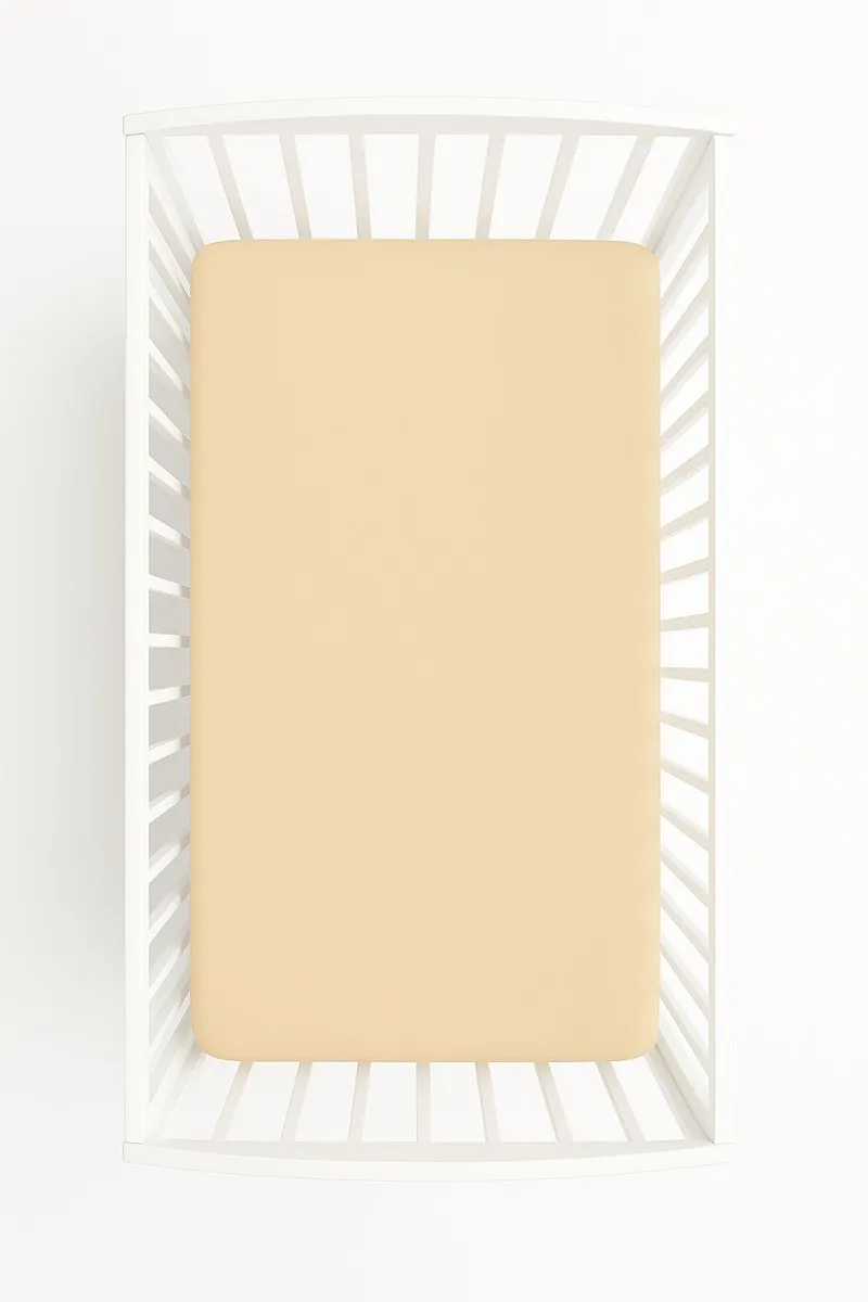 Prześcieradło Bawełniane Gumką Do Łóżeczka 120x60 cm TUM-TUM - Beżowe