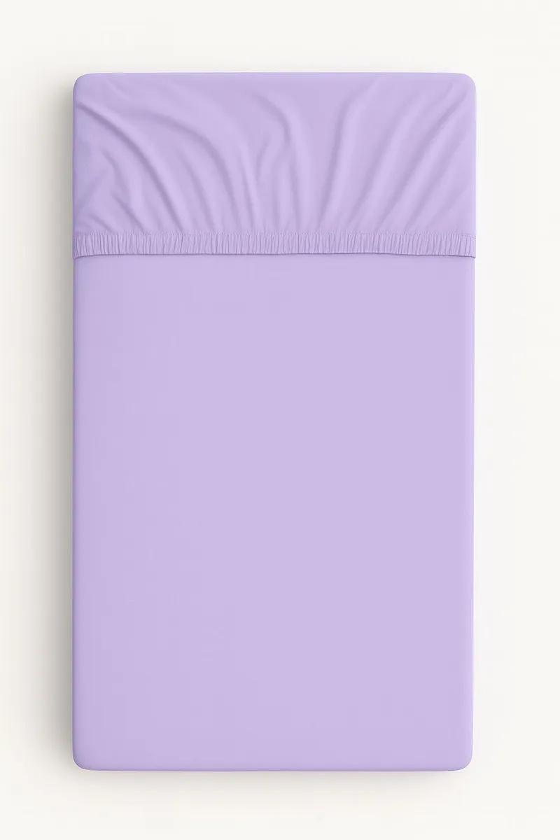 Prześcieradło Bawełniane Gumką Do Łóżeczka 120x60 cm TUM-TUM - Fioletowe