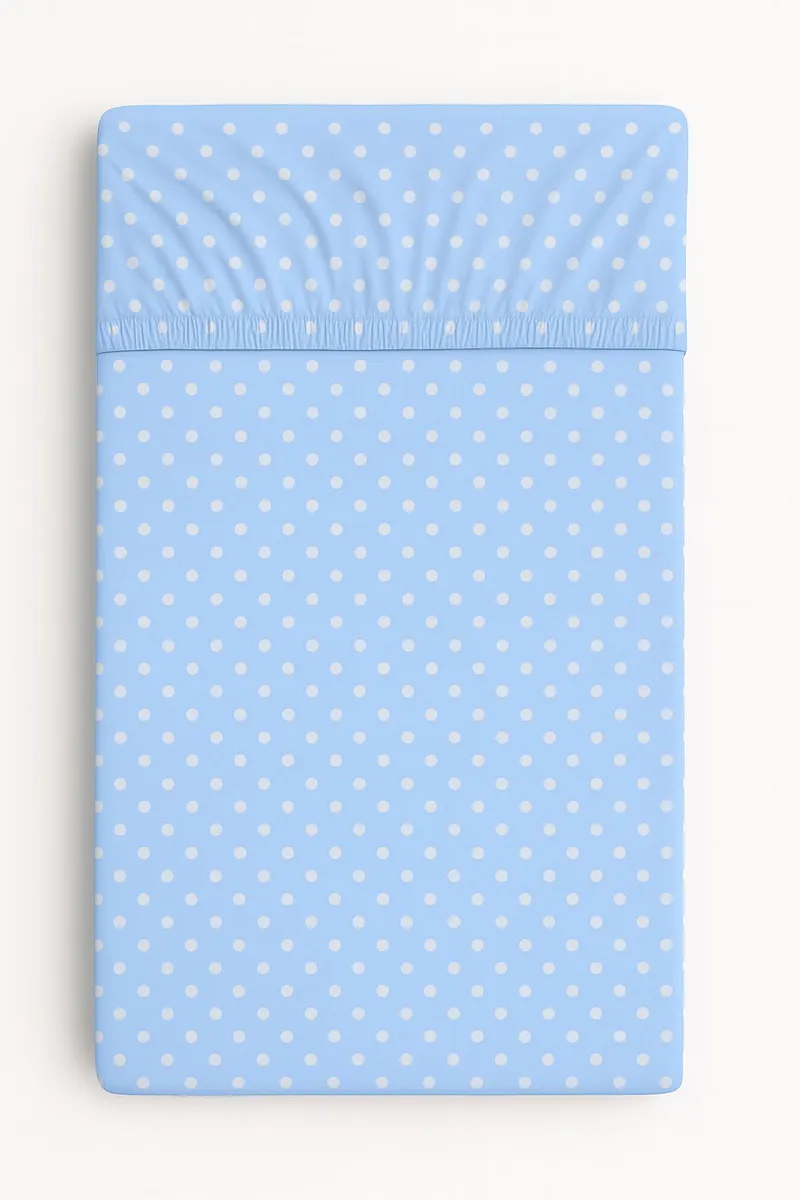 Prześcieradło Bawełniane Gumką Do Łóżeczka 120x60 cm Groszki Na TUM-TUM