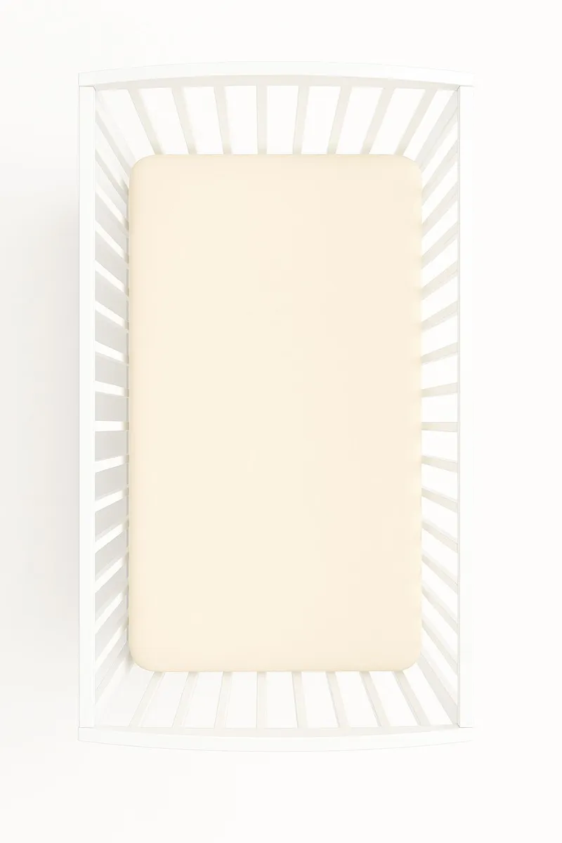 Prześcieradło Jersey Bawełna Gumką Do Łóżeczka 120x60cm TUM-TUM - Kremowe