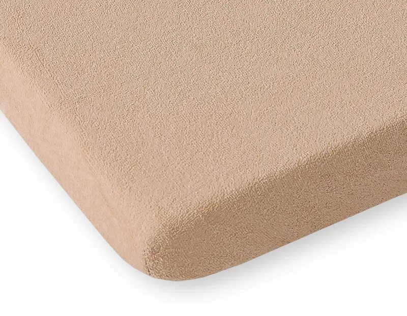 Prześcieradło Frotte Gumką Do Łóżeczka 140x70cm Jasno TUM-TUM - Brązowe