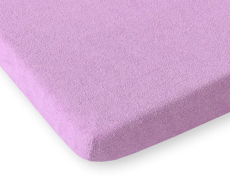 Prześcieradło Frotte Gumką Do Łóżeczka 120x60cm TUM-TUM - Fioletowe