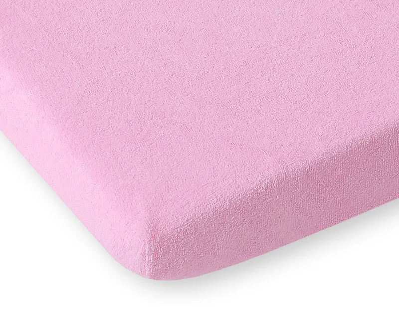 Prześcieradło Frotte Gumką Do Łóżeczka 120x60cm TUM-TUM Dla Dzieci - Różowe