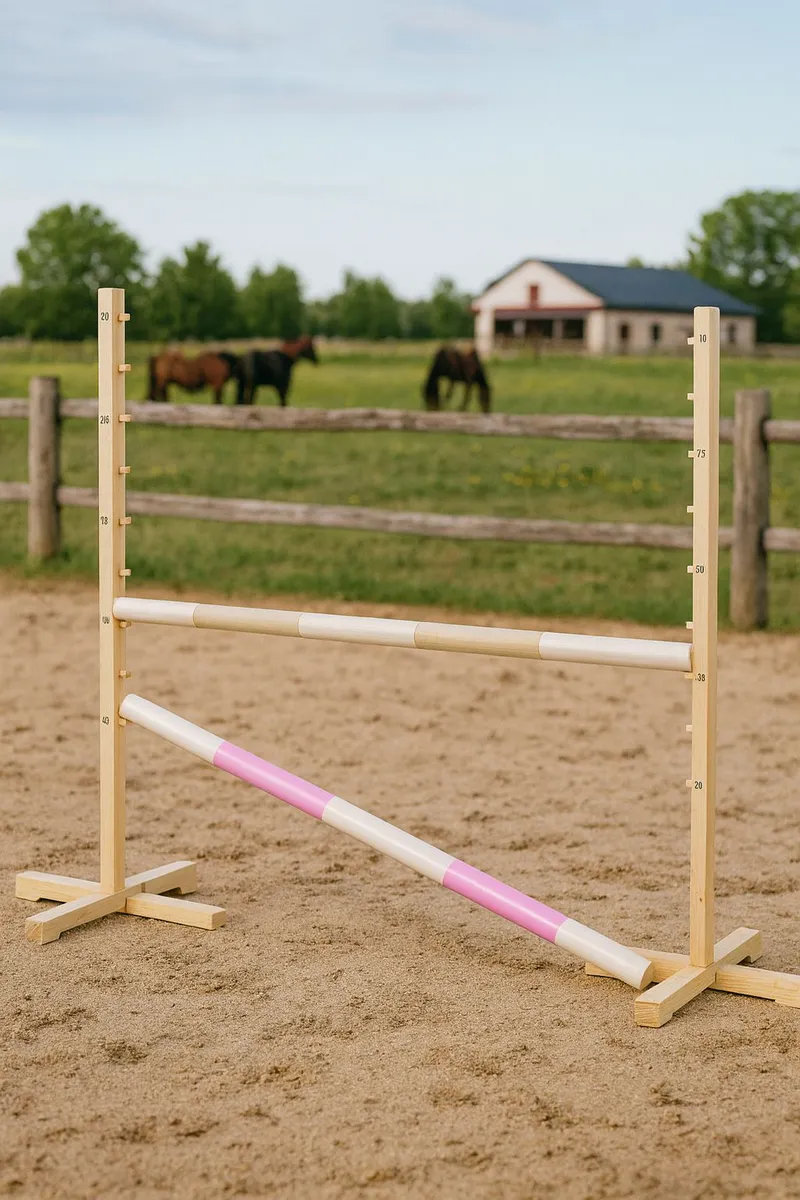 Przeszkoda Skokowa Do Hobby Horse 120cm, Dwie Belki Jasny TUM-TUM - Beżowa