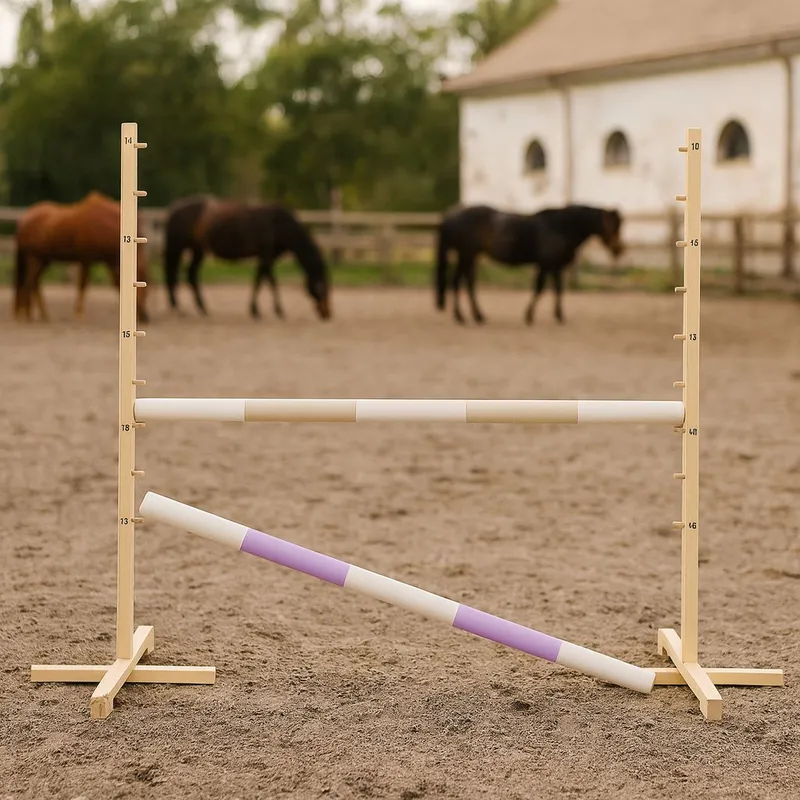 Przeszkoda Skokowa Do Hobby Horse 120cm, Dwie Belki Jasny TUM-TUM - Beżowa