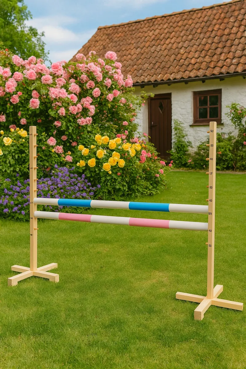 Przeszkoda Skokowa Do Hobby Horse 120cm, Dwie Belki Jasny Róż TUM-TUM