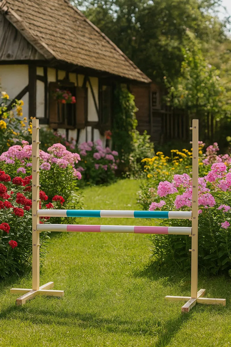 Przeszkoda Skokowa Do Hobby Horse 120cm, Dwie Belki Jasny Róż TUM-TUM