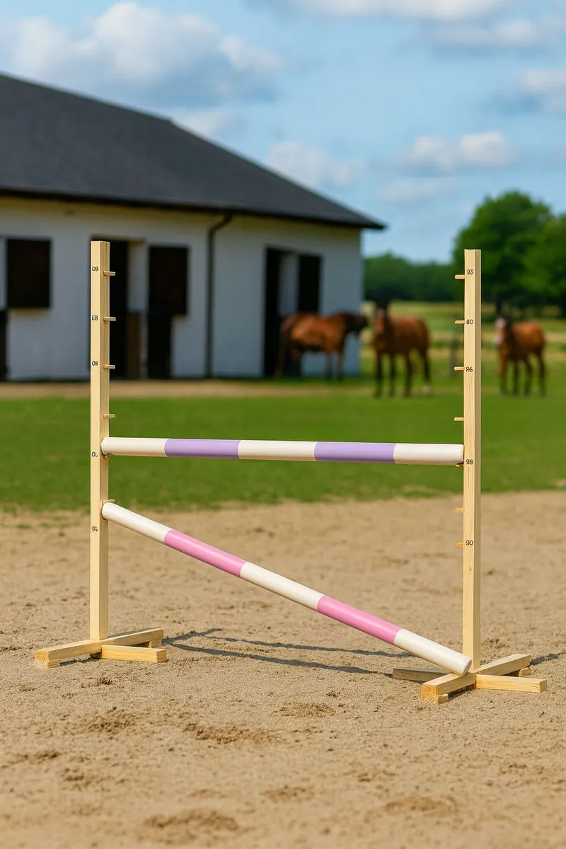 Przeszkoda Skokowa Do Hobby Horse 120cm, Dwie Belki Jasny Fiolet TUM-TUM