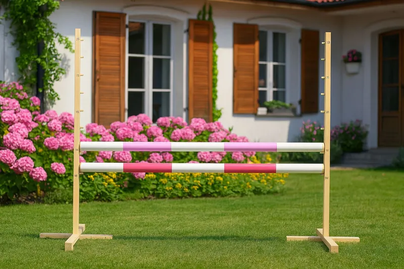 Przeszkoda Skokowa Do Hobby Horse 120cm, Dwie Belki Jasny Róż TUM-TUM