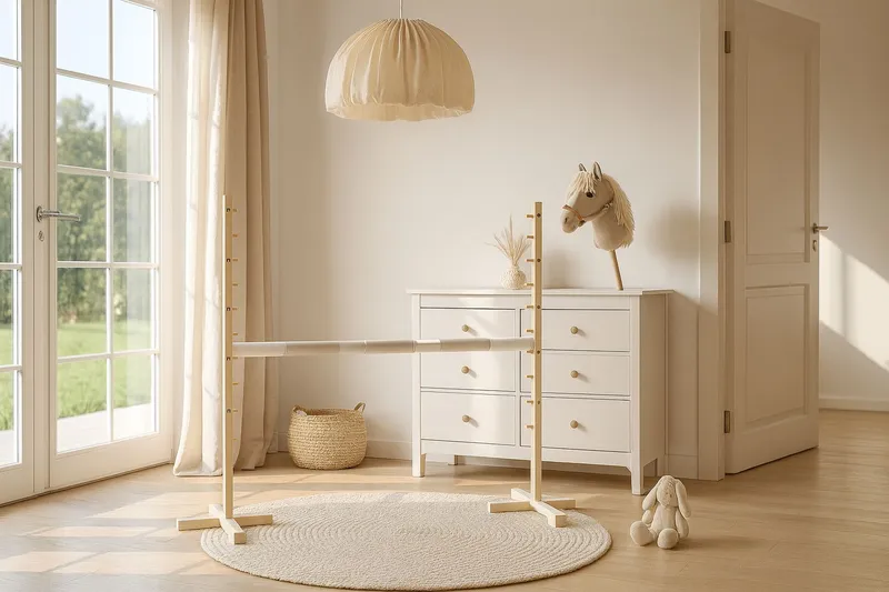 Przeszkoda Skokowa Do Hobby Horse 160cm, H-120 cm, Belka TUM-TUM - Beżowa
