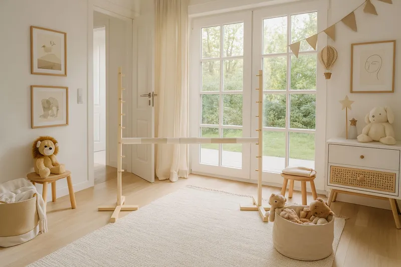 Przeszkoda Skokowa Do Hobby Horse 160cm, H-120 cm, Belka TUM-TUM - Beżowa